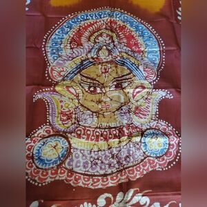 New Women Pure Silk Authentic Batik Durga Saree Handloom Festive Wedding W Bp